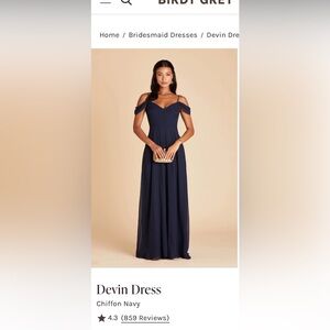 NWT Birdy Grey Devin Convertible Dress- NAVY